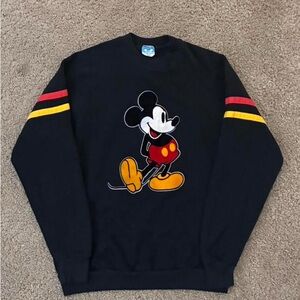 Vintage Disney Mickey Mouse Sweatshirt Black Made In USA Medium Felt